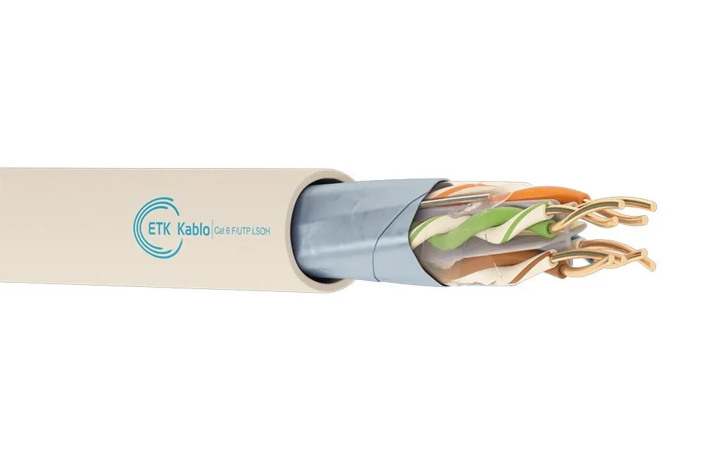 ქსელის კაბელი - Cat6 FTP 23AWG LSZH 100% სპილენძი შიდა გამოყენების 305 მეტრი, Etk kablo Cat 6 F/UTP 4x2x23 AWG LSOH-305M