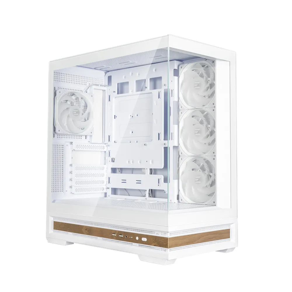 ქეისი Zalman PC case P40 NAMU without PSU, 2xUSB3.0, 1x Type C, 3x120mm ARGB Reverse, 1x120mm ARGB, VGA 420mm, LCS ready, TG Side/Front Panel, ATX, white