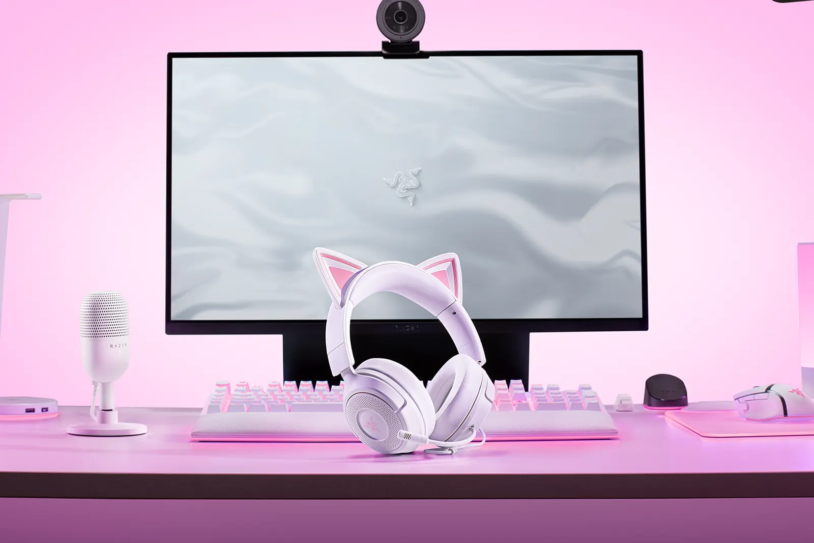 ყურსასმენი Razer Headset Kraken Kitty V3 X, mini-jack, 1.3m, white