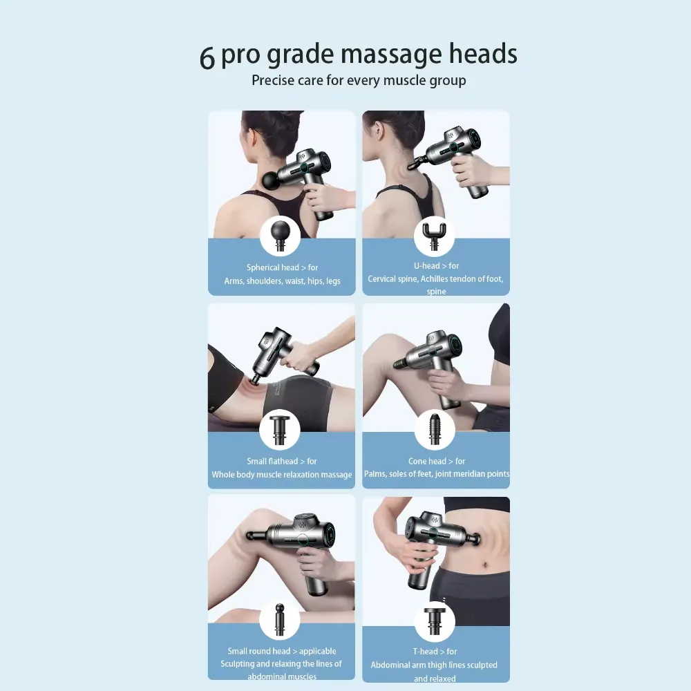ელექტრო მასაჟორი ALLX AXM-324G, 18W, 3200Rpm, Mini Massage Gun, Gray