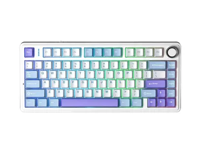 კლავიატურა AULA F75 Wireless Mechanical Keyboard Gradient White/Blue/Purple (Star Vector Switch)