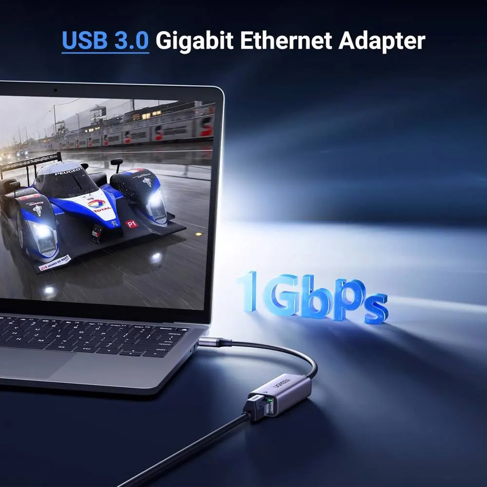 LAN ადაპტერი UGREEN CM209 (50922), USB 3.0 to RJ45 Ethernet Adapter, Space Gray
