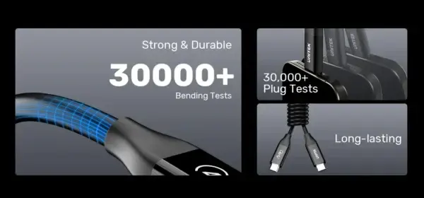 C14100ABK01-2M UNITEK 2M Full Featured USB4 CM To USBC Cable 40Gbps/8K 60Hz/240W