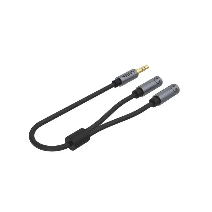 Y-C956ABK ,UNITEK, 0.2M, 3.5MM AUX Audio Cable - Male to 2*Female
