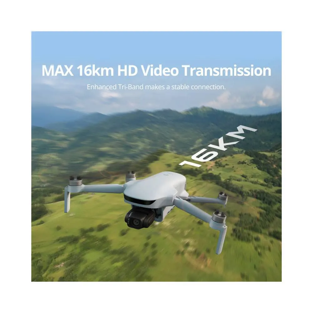 დრონი Potensic Drone ATOM 3 Sceen Remote (Fly More Combo) AI Tracking Grey PixSync 5.0, 3 Batteries, Grey