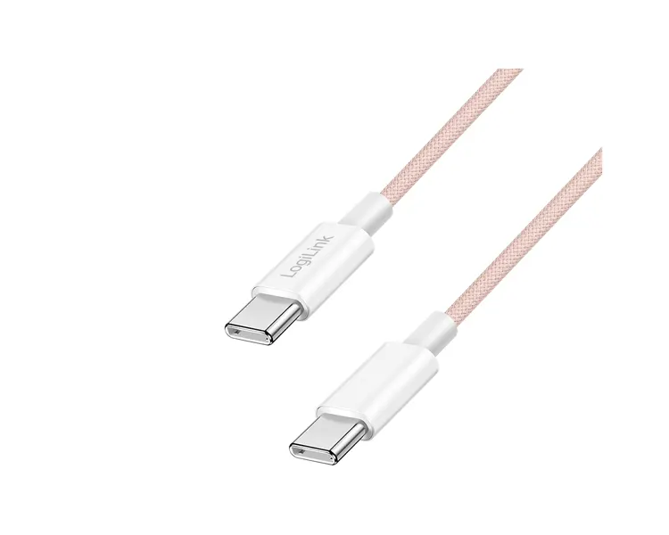 კაბელი Logilink CU0345 USB-C to USB-C Cable 60W Nylon Pink 1.5m