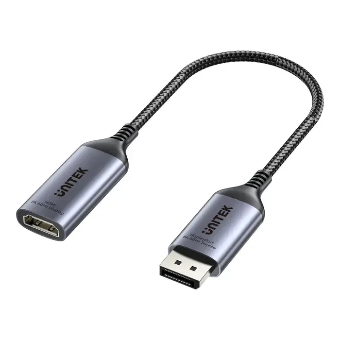 HDMI კაბელი V1611A, UNITEK, Adapter, DisplayPort to HDMI Female Adapter 8K 60Hz .