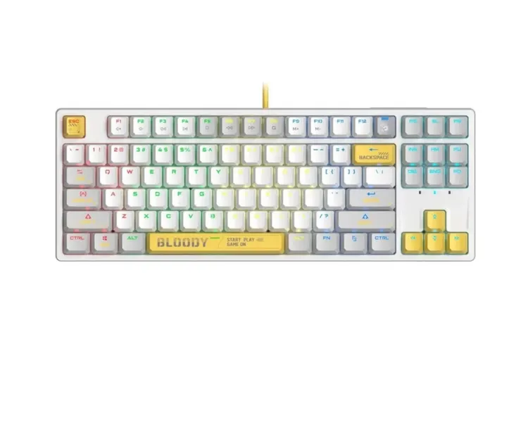 კლავიატურა A4Tech Bloody S87 RGB Mechanical Red Plus Switch Keyboard Energy White