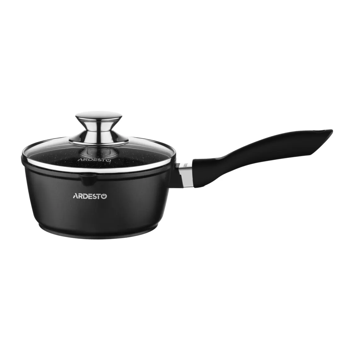 Saucepan with glass lid ARDESTO Gemini, 1.3l, aluminum, black