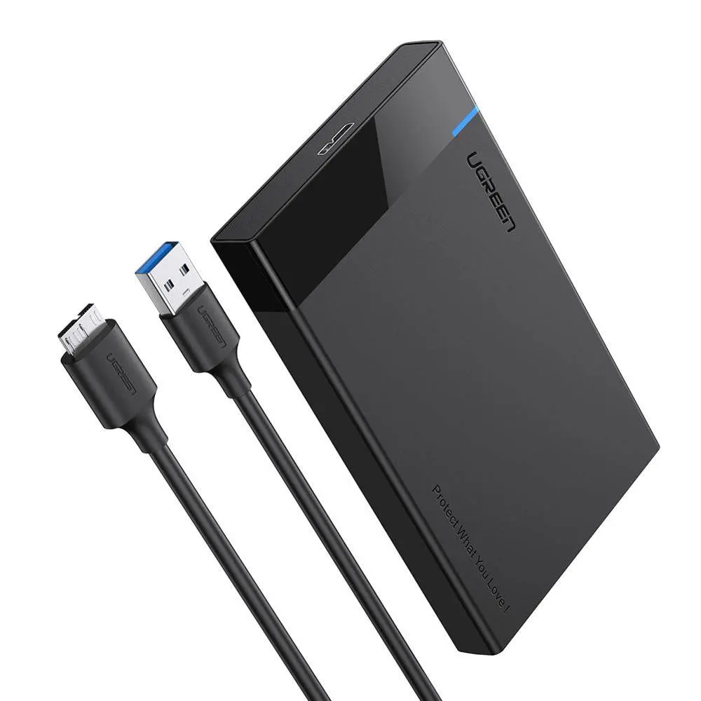 მყარი დისკის ქეისი UGREEN 30848, USB 3.0 to SATA III Hard Drive Enclosure, Black