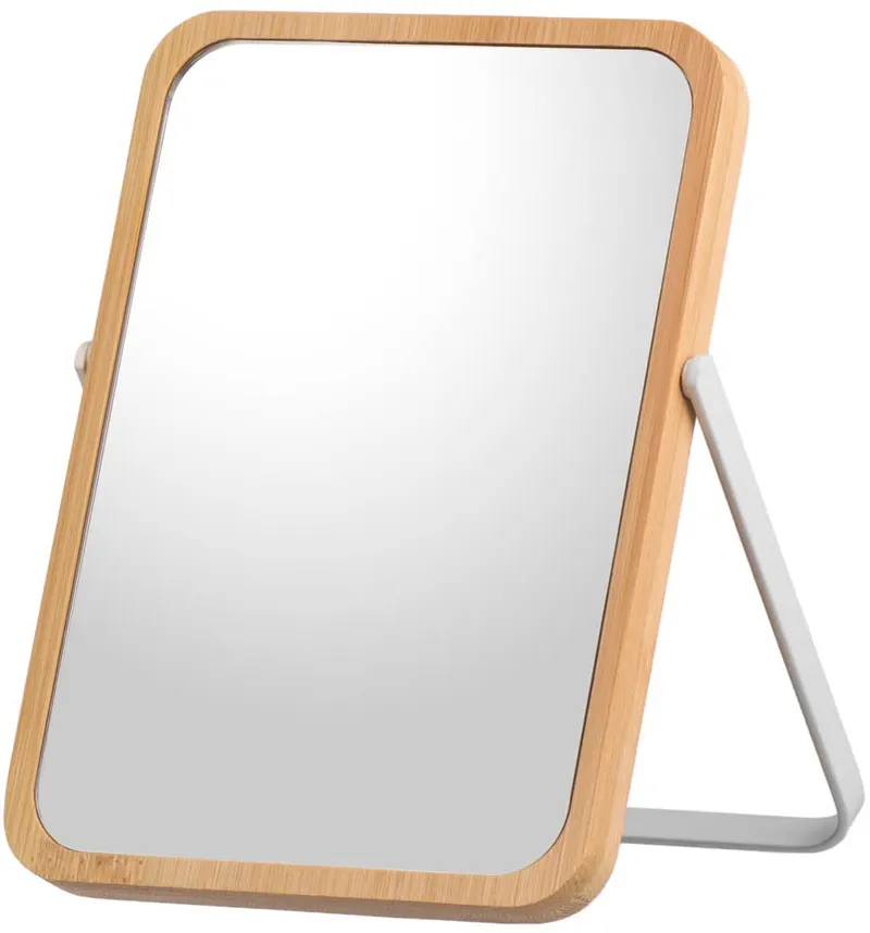 სარკე Foldable mirror Ardesto, 17.5x12.2x1.1cm, glass, bamboo, metal, plastic, white
