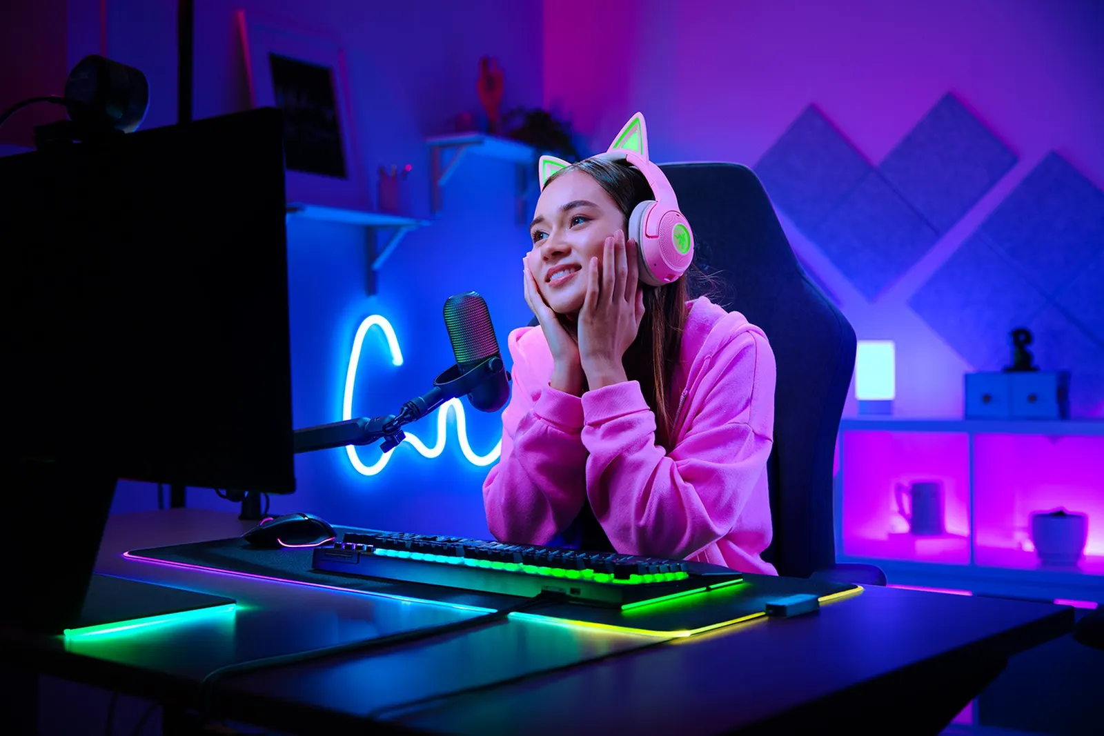 მიკროფონი Razer gaming microphone Seiren V3 Chroma, Uni, RGB, USB-A, 2m, black