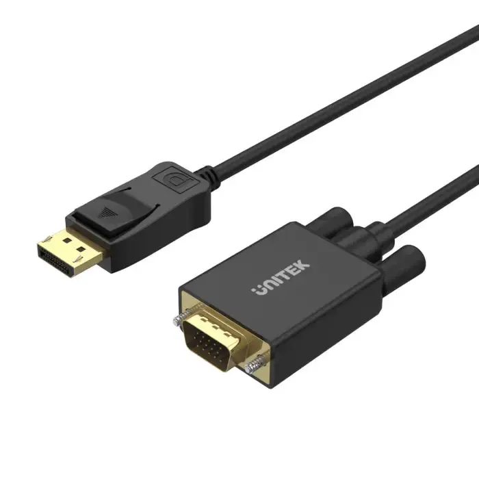Y-5118F,UNITEK 1.8m Display Port Male to VGA Male Adapter