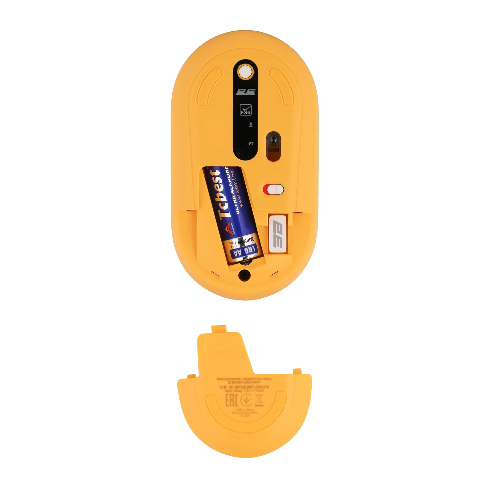 მაუსი 2E Mouse MF300 FLORA:POPPY Silent WL BT, Yellow