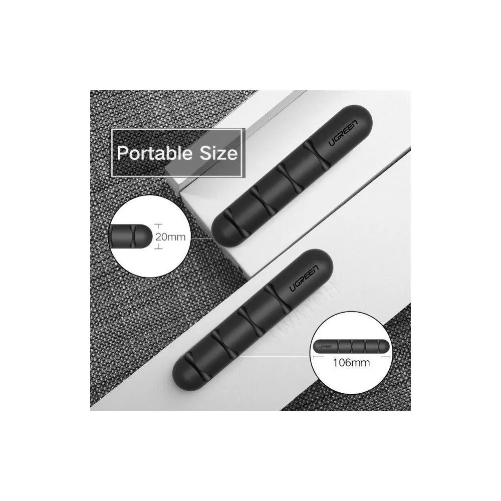 Cable manager UGREEN LP114 (30762), Cable Organizer, 2Pcs, Black