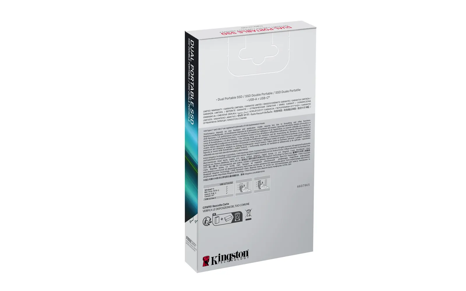 Portable SSD Kingston 512GB USB 3.2 Gen 2 Dual USB-A R1050/W950MB/s