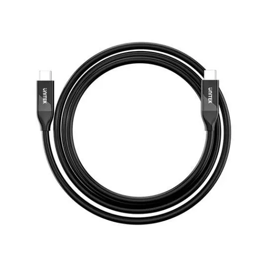 C14100ABK01-2M UNITEK 2M Full Featured USB4 CM To USBC Cable 40Gbps/8K 60Hz/240W
