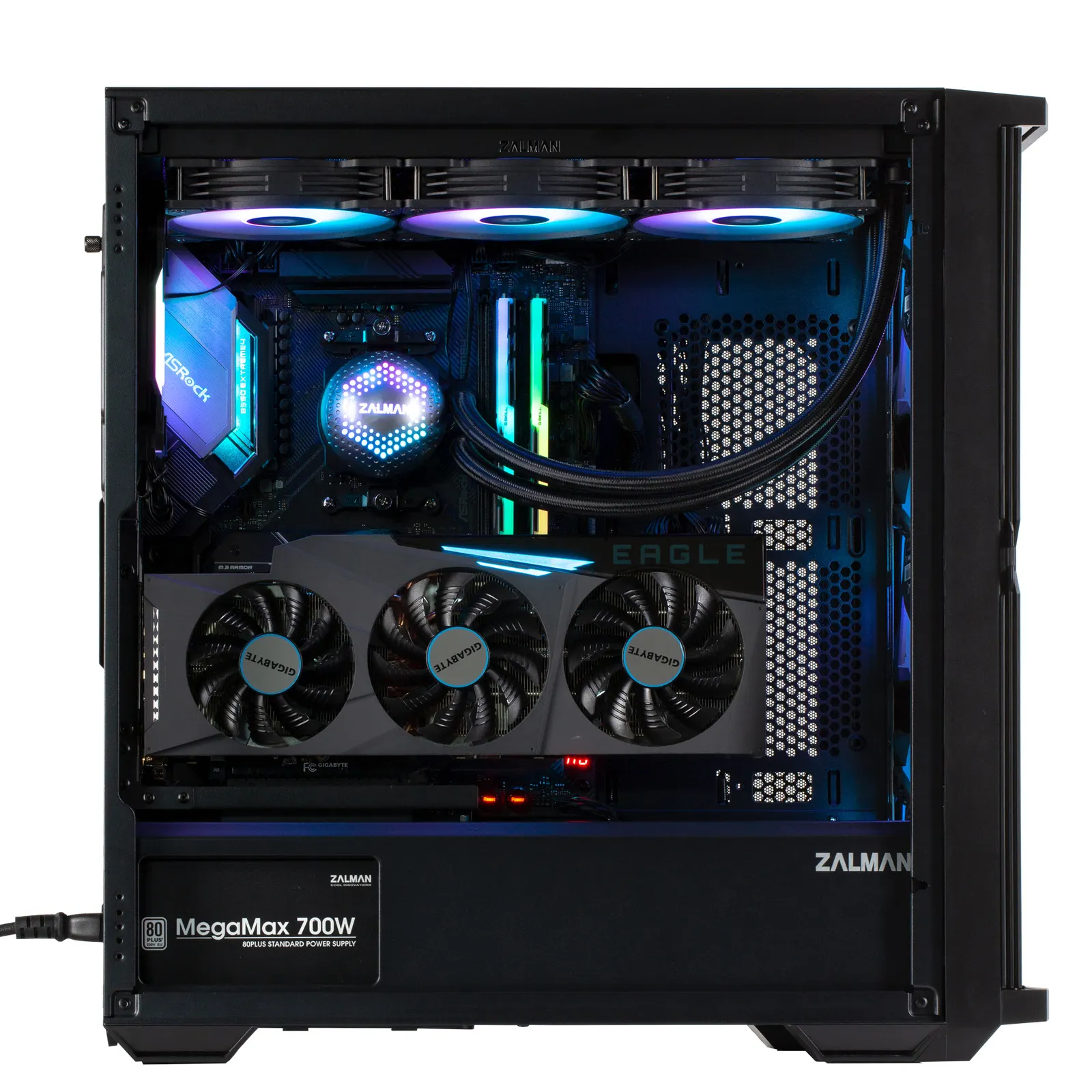 ქეისი Zalman PC case Z10 Duo without PSU, 2xUSB3.0, 1xUSB Type-C, 3x140mm ARGB, 1x120mm ARGB, VGA 395mm, LCS ready, TG Side Panel, EATX, black