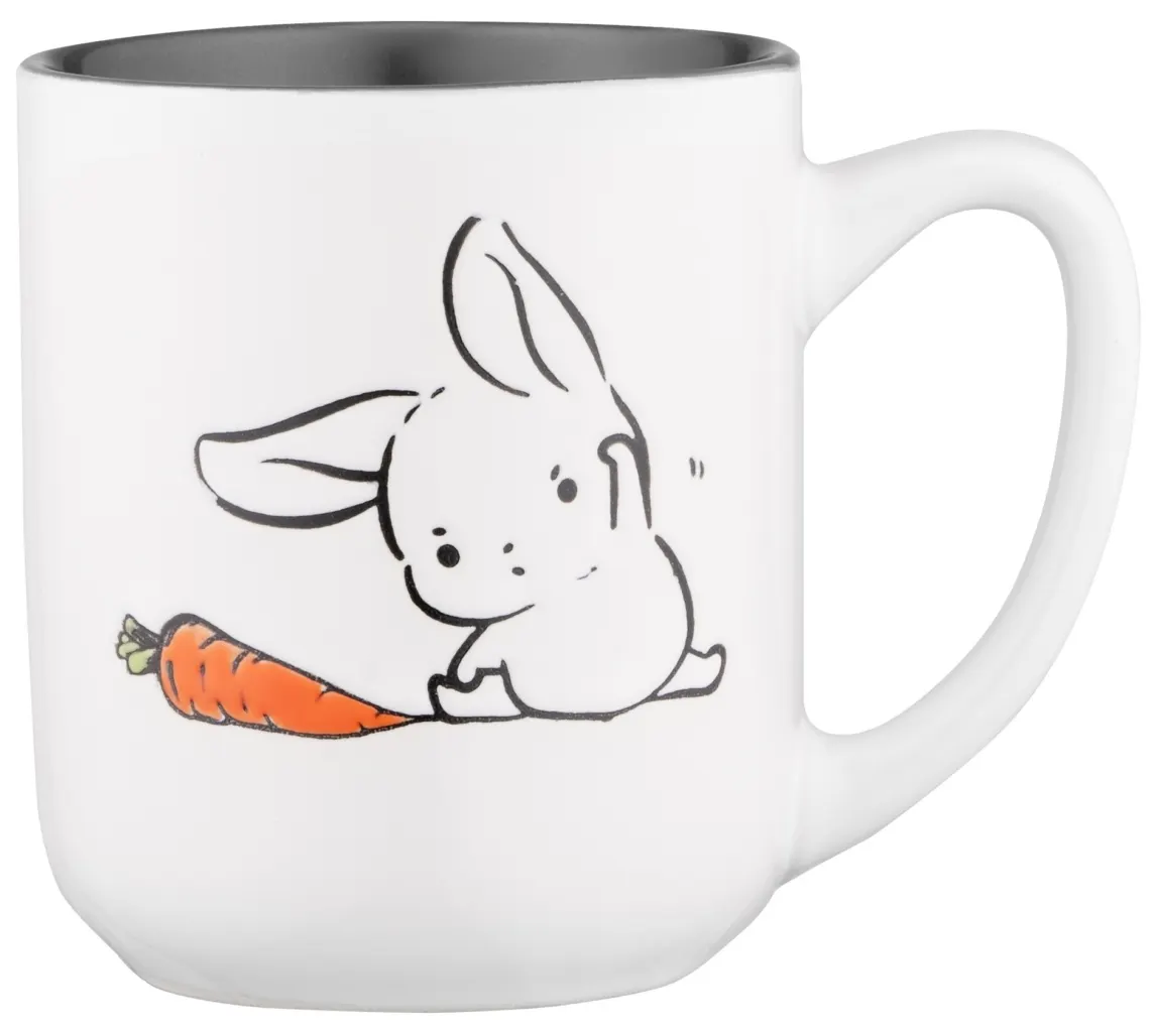 კათხა Mug ARDESTO Bunny, 380ml, ceramic, white-gray