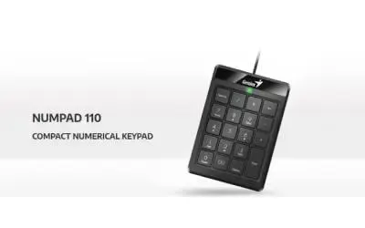 NumPad 110, GENIUS, Keyboard, Portable Numberpad, USB, BLACK.