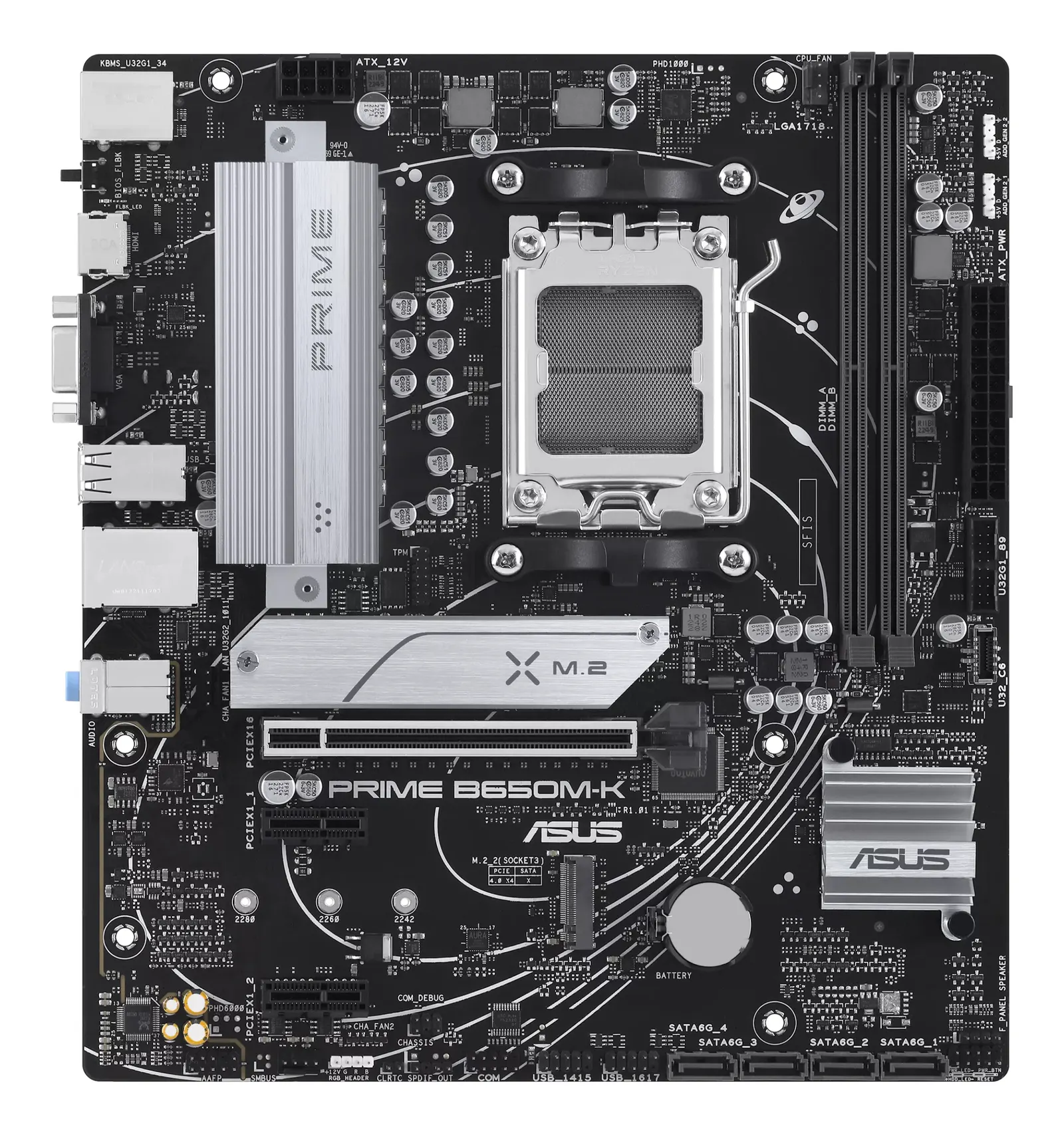 დედაპლატა ASUS Motherboard PRIME B650M-K sAM5 B650 2xDDR5 M.2 HDMI D-Sub mATX