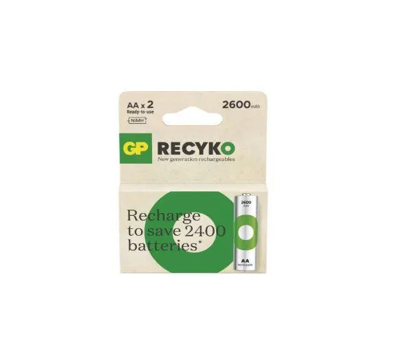 GPRHC272E045, GP, Battery, AA x2 Rechargeable, NiMH 1.2V 2600mA.
