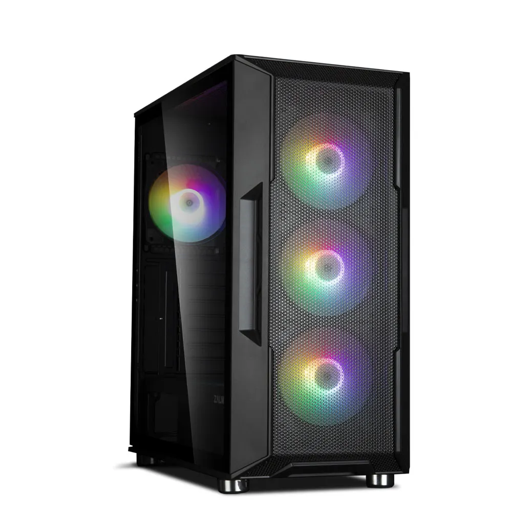 Zalman PC case I3 Neo TG without PSU, 1xUSB3.0, 2xUSB2.0, 4x120mm ARGB, VGA 355mm, LCS ready, TG Side/Front Panel, ATX, black