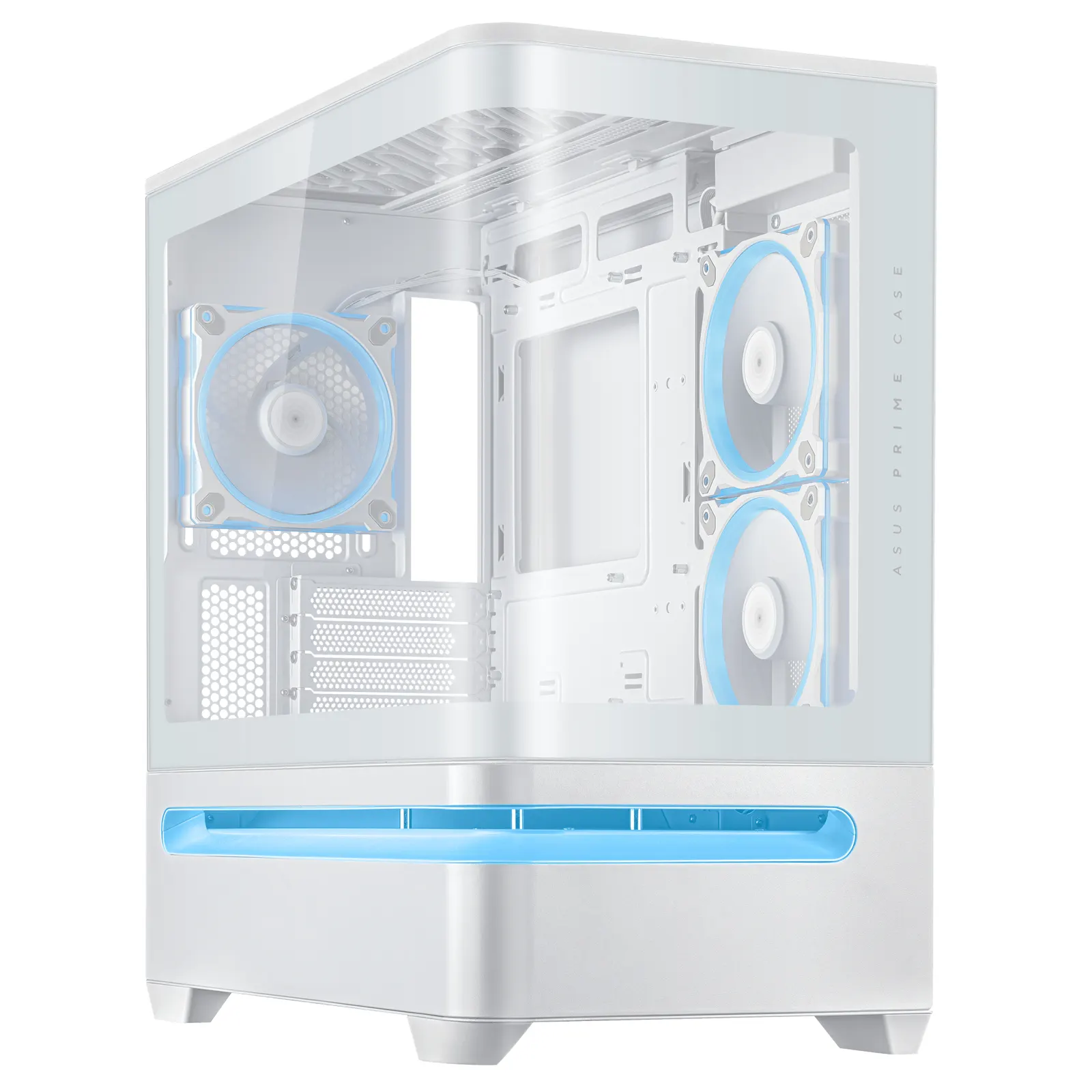 ქეისი ASUS Prime AP202 Tempered Glas, without PSU, 2xUSB3.2, 1xUSB Type-C, Tempered Glass side, mATX, WHITE 90DC00P3-B19000