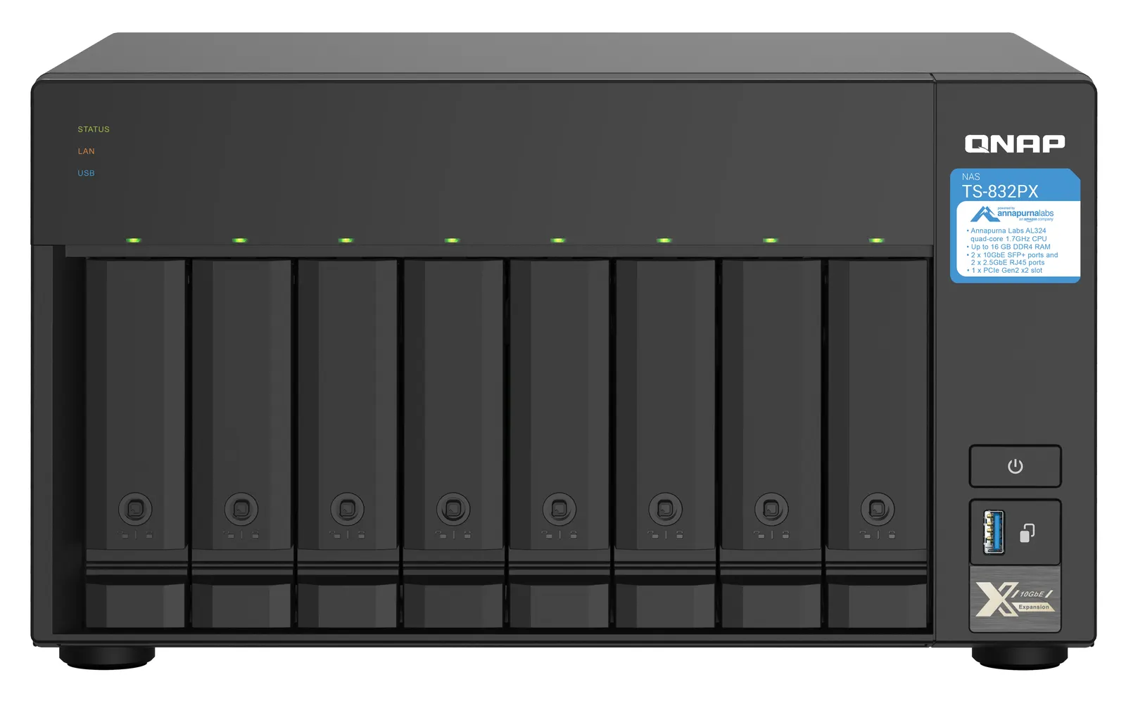 8-Bay Annapurna Labs Alpine AL-324 ARMv8 Cortex-A57 quad-core 1.7 GHz processor