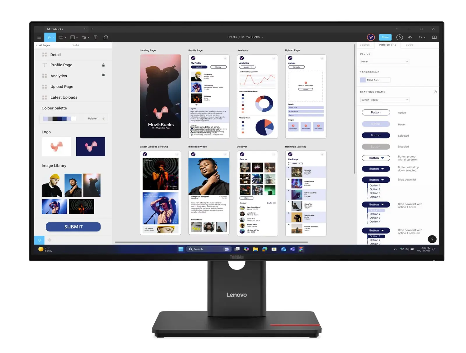 მონიტორი Lenovo ThinkVision T32UD-40 31.5" 4K Monitor