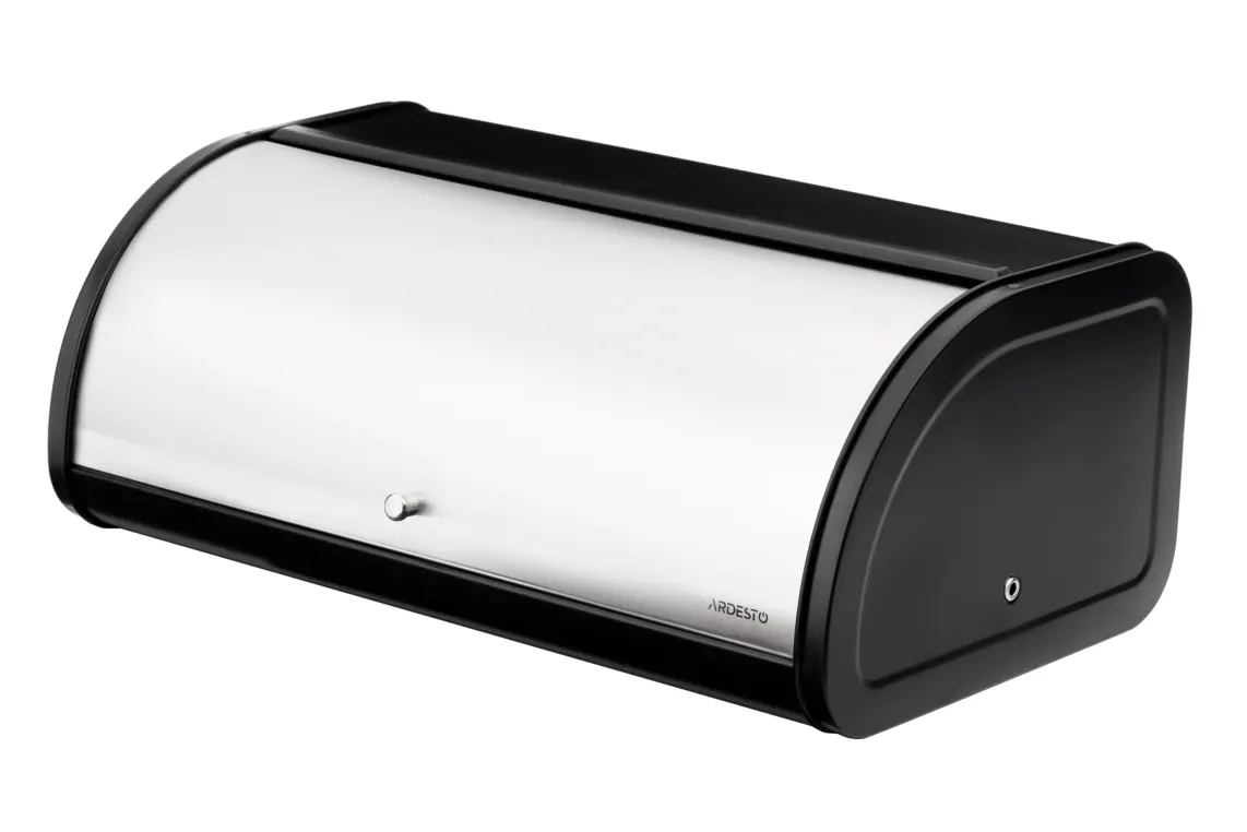 პურის ყუთი Ardesto Bread bin Gemini, 44.5x26.5x17.5cm, metal, stainless steel, black