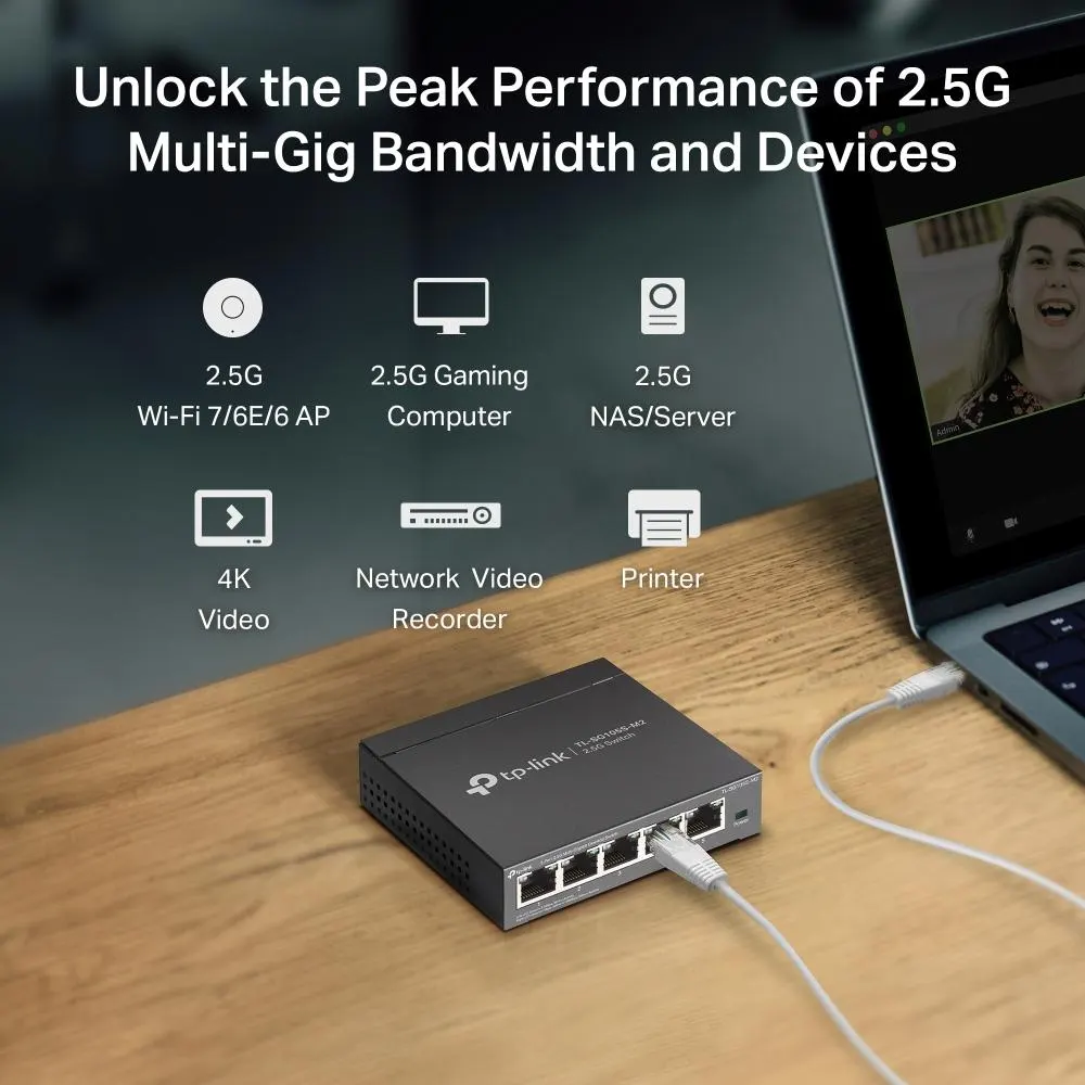 TP-Link, TL-SG105S-M2, Switch, 5-Port 2.5G Multi-Gigabit Desktop Switch