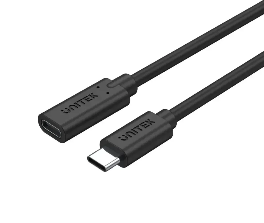 C14086BK,UNITEK Type-C 0.5M Full-Featured USB Male to Female Extension Cable,USB3.2 CM to C FM,with DATA 10Gbps/Display 4K/P
