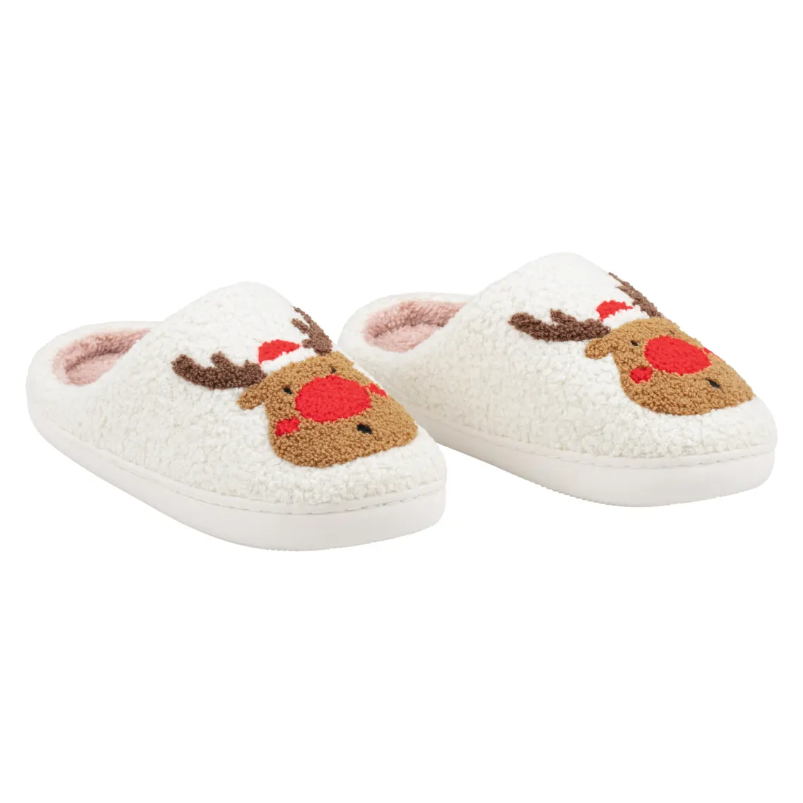 საშინაო ჩუსტი Ardesto Home shoes Christmas 36/37 size, 100% polyester, sole 100% rubber, white