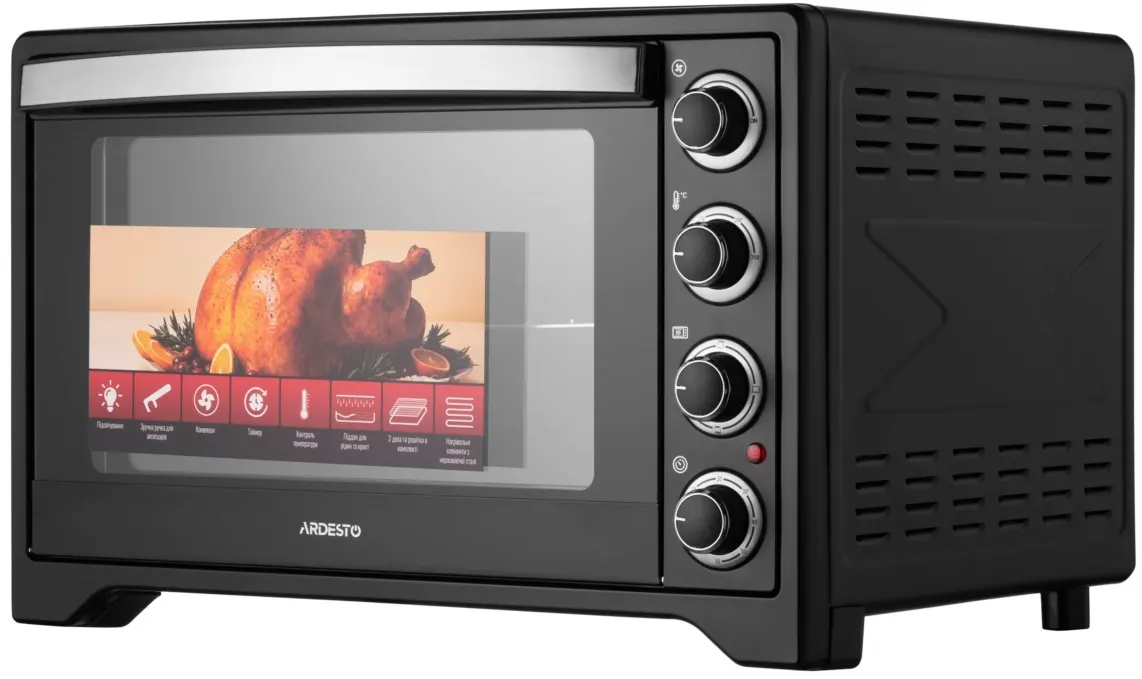 ელექტრო ღუმელი ARDESTO Electric oven , 60L, 2200W, mech., convection, double glass, black