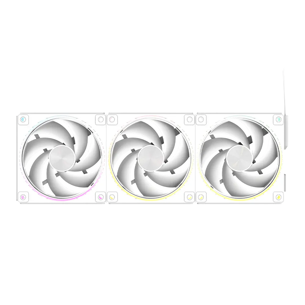 ქეისის ვენტილატორი Zalman Case Fan ZM-DF120A3 ARGB, 3x120mm, 800-2300rpm, 4pin, PWM, 3pin+5VARGB, 34,5dBa, POGO pin, Magnetic, white