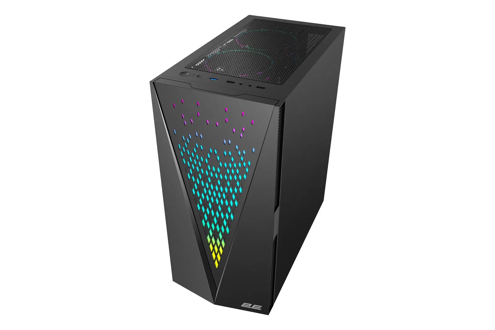 ქეისი 2E GAMING Computer case GALAXY (G2055) MidT, 2xUSB2.0,1xUSB3.0, 3x120mm ARGB+strip,TG (side panel),without PSU,black