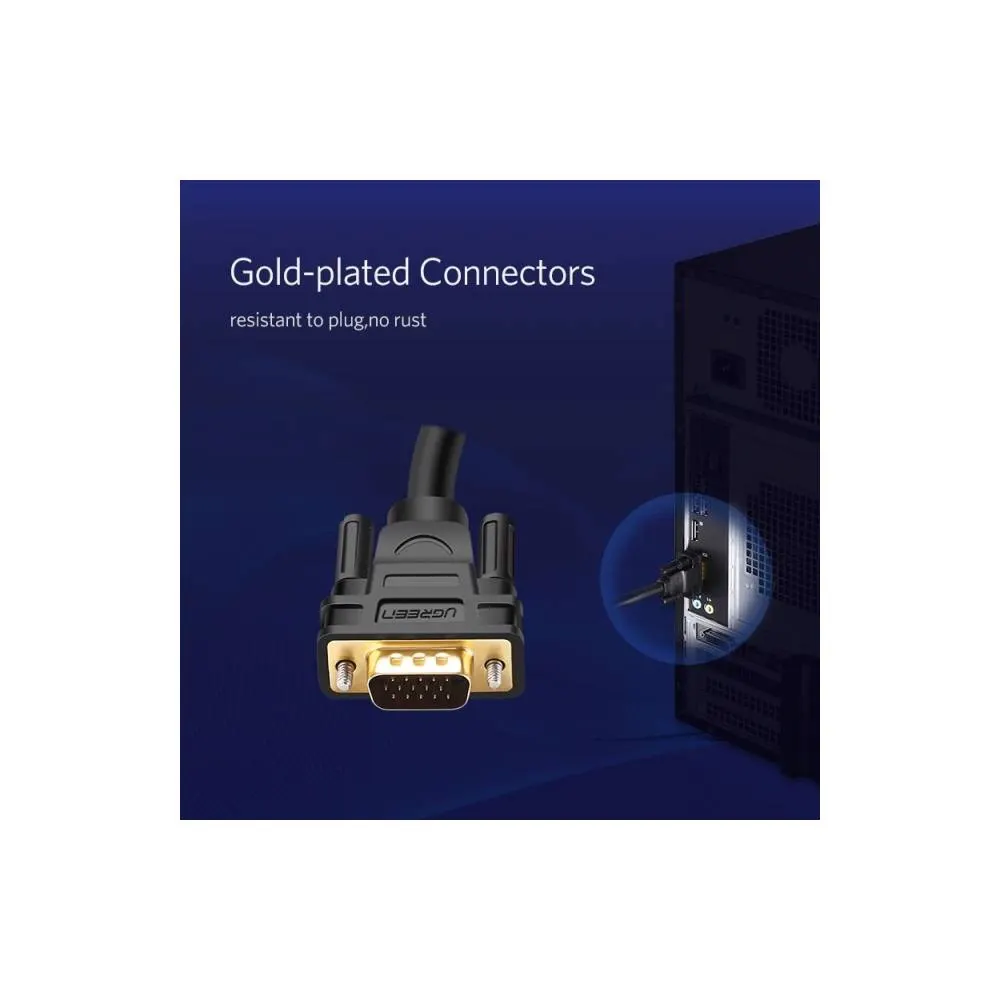 UGREEN VG101 (11634) VGA Male to Male Cable, 15m, Black