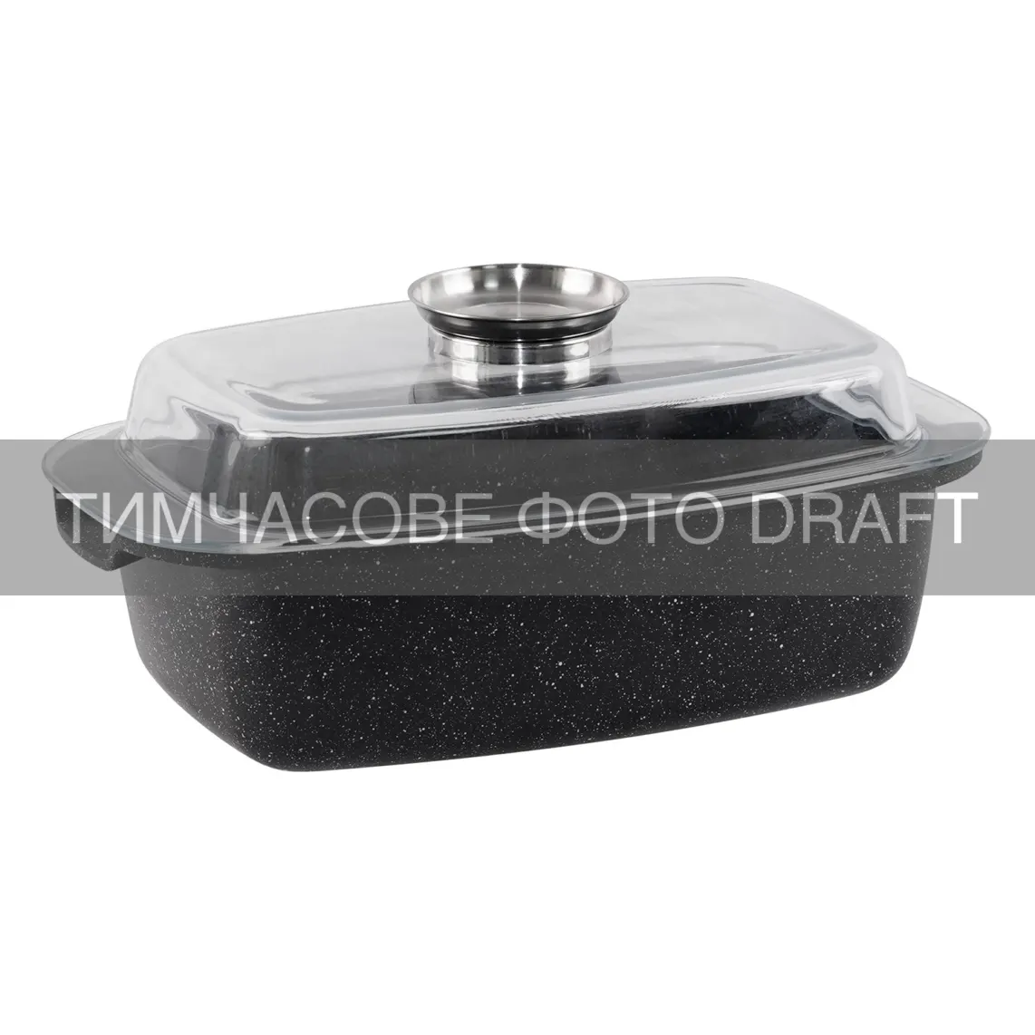 Roaster with glass lid ARDESTO Gemini , 5.5l, 32x22x10.6cm, aluminum, rectangular, black
