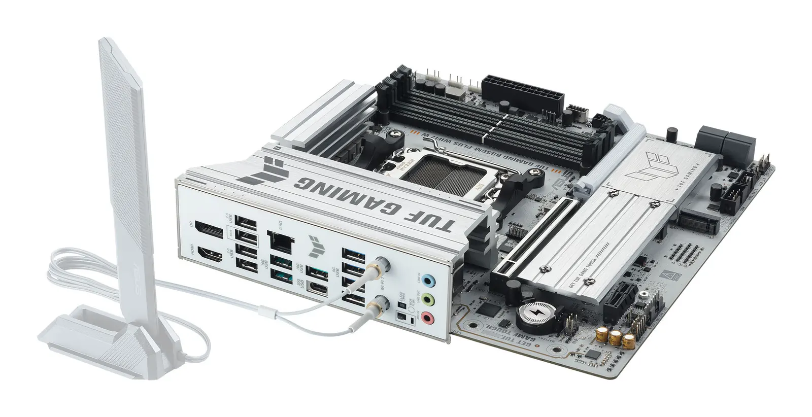 დედაპლატა ASUS Motherboard TUF GAMING B850M-PLUS WIFI7 W sAM5 B850 4xDDR5 M.2 HDMI DP Wi-Fi BT mATX white