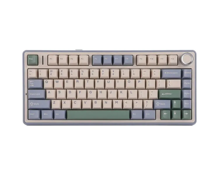 კლავიატურა AULA F75 Wireless Mechanical Keyboard Cedar Green Light Purple/Beige/Light Green (Reaper switch)