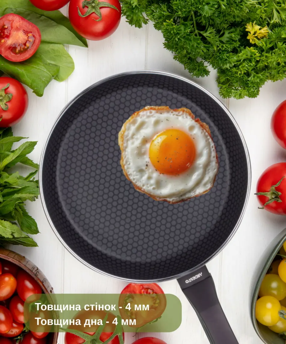 ტაფა Ardesto Fry pan Gemini Salerno, 28cm, aluminium, black