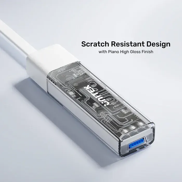 H1319AWH01, UNITEK, USB HUB, Bi-Directional Hub(with Detachable Cable), USB-C/USB-A 5Gb Hub (4*USB-A).