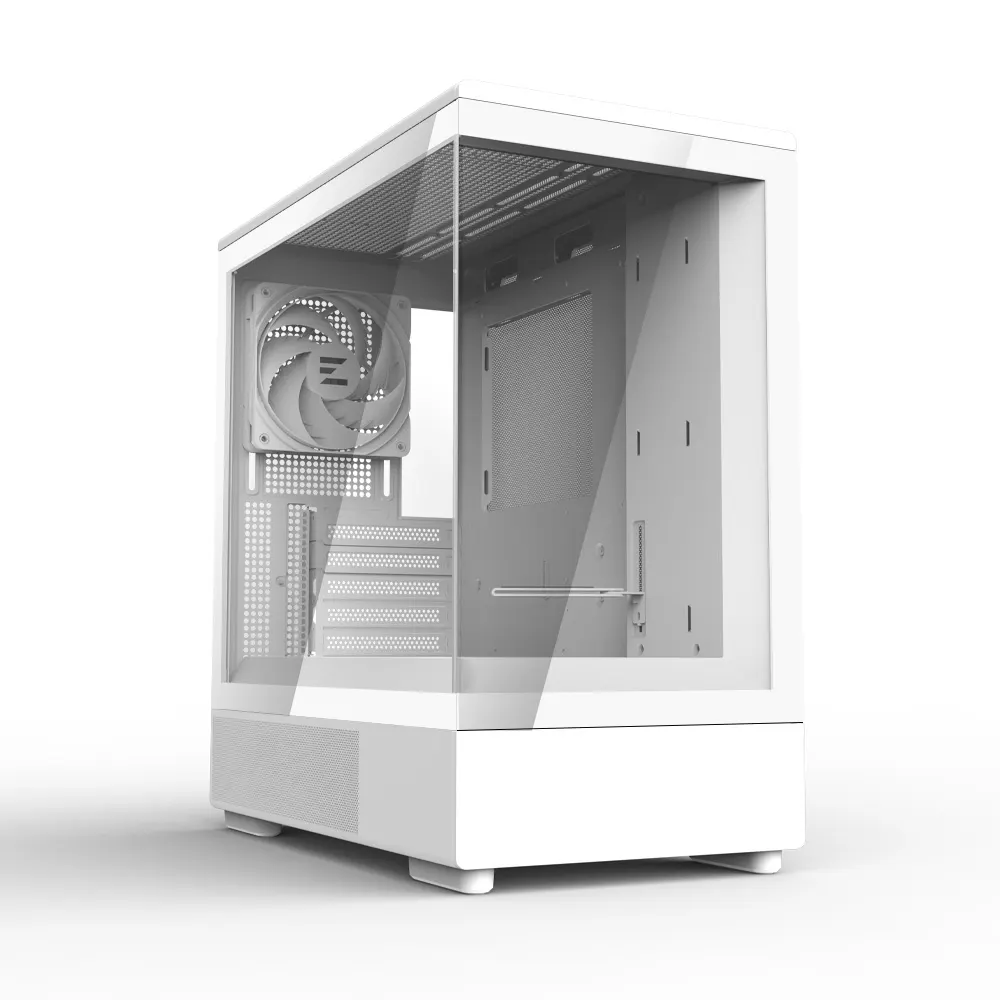 ქეისი Zalman PC case P10 without PSU, 1xUSB3.0, 1xUSBType-C, 1x120mm ARGB, VGA 384mm, LCS ready, TG Side Panel, mATX, white