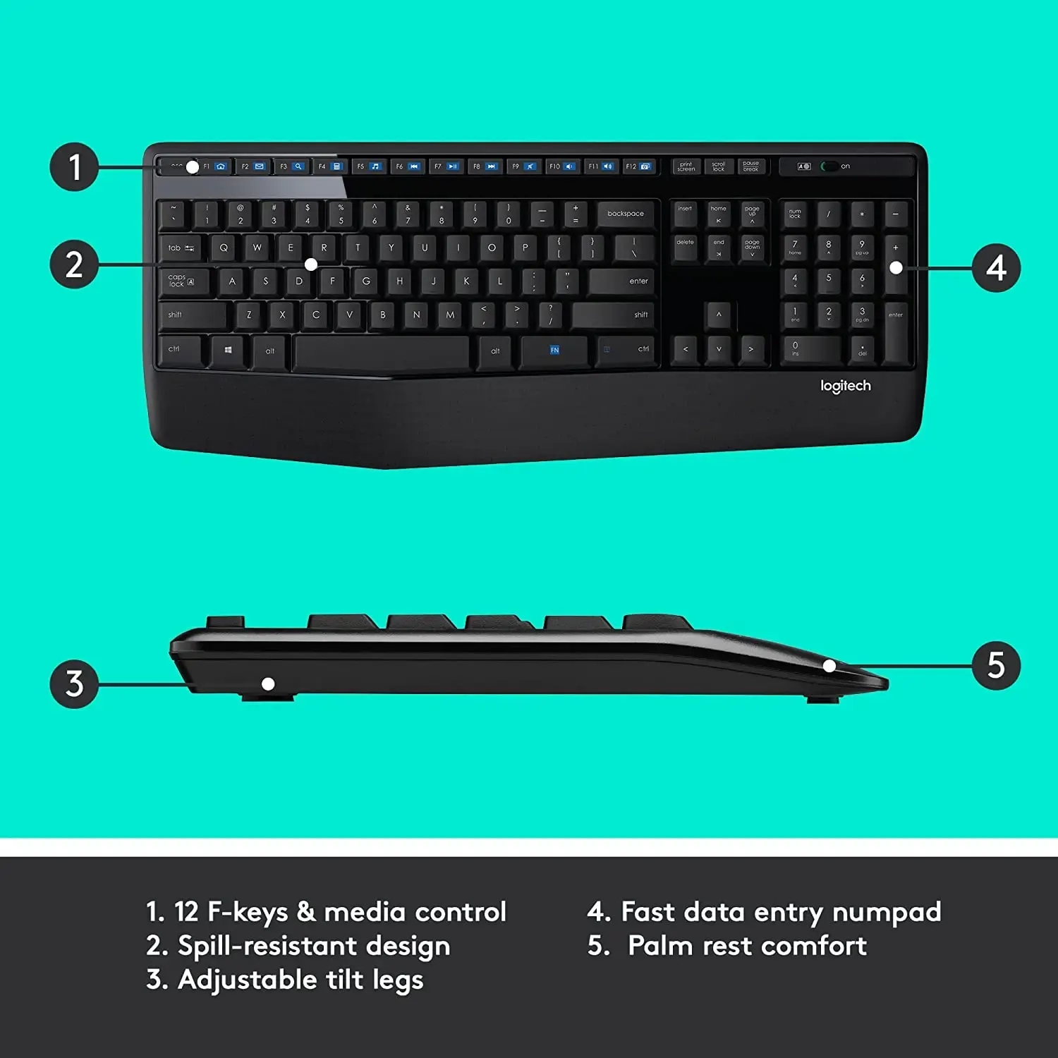 logitech, MK345, Keyboard + Mouse (Combo) Black