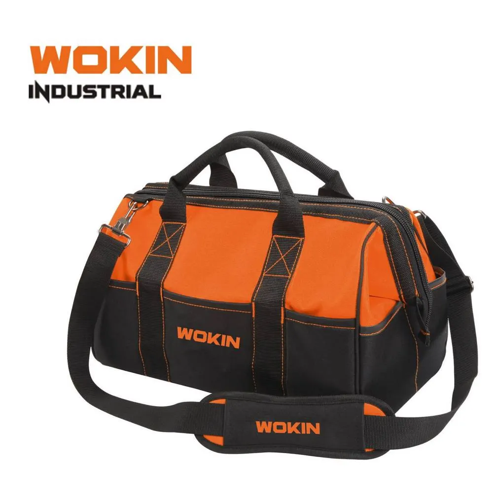 ხელსაწყოების ნაჭრის ჩანთა Wokin 906017, 17\", Tool Bag (INDUTSTRIAL), Black/Orange