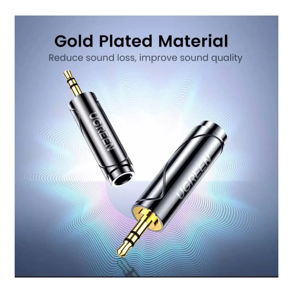აუდიო ადაპტერი UGREEN 80730, 3.5mm to 6.35mm Audio Adapter, Silver