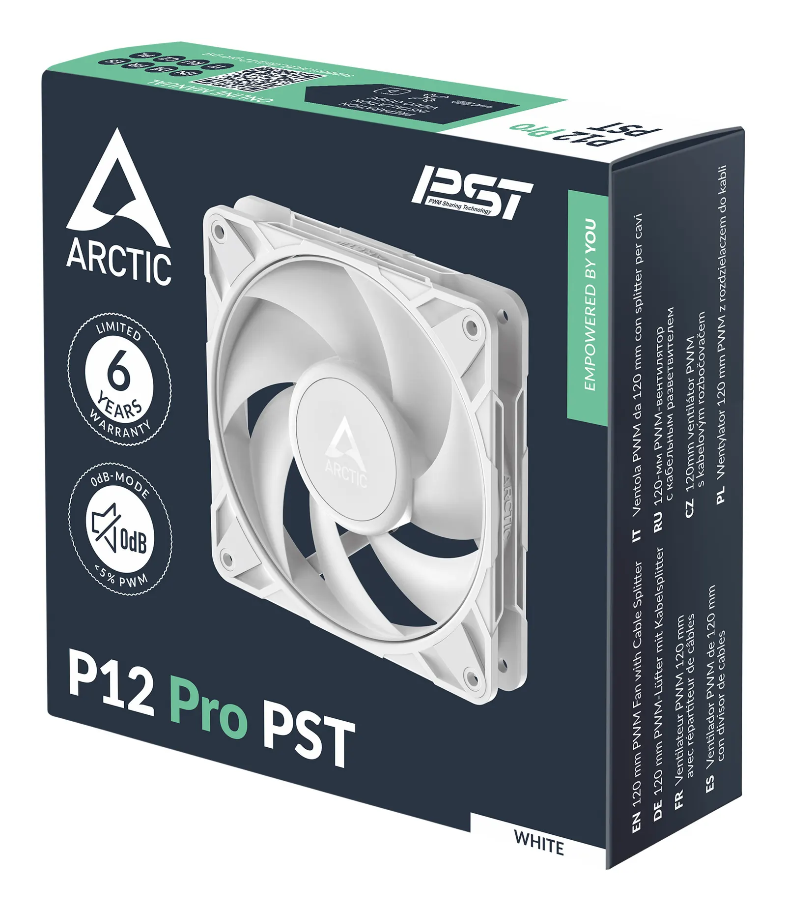 ქეისის ვენტილატორი Arctic P12 Pro PST White