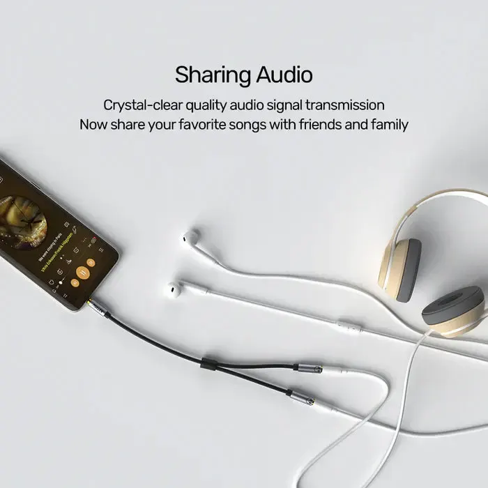 Y-C956ABK ,UNITEK, 0.2M, 3.5MM AUX Audio Cable - Male to 2*Female