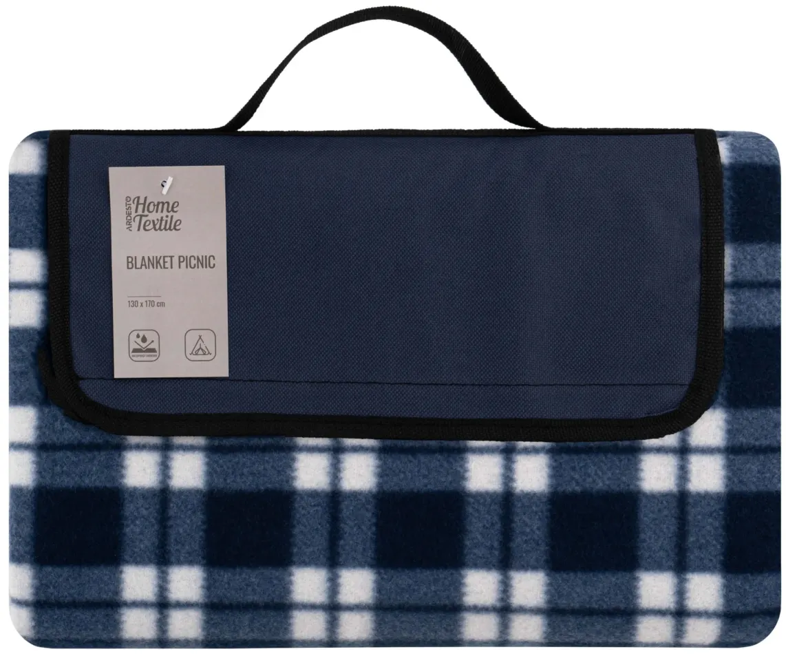 პლედი Ardesto Blanket Picnic 130x170cm, 100% polyester, blue tartan